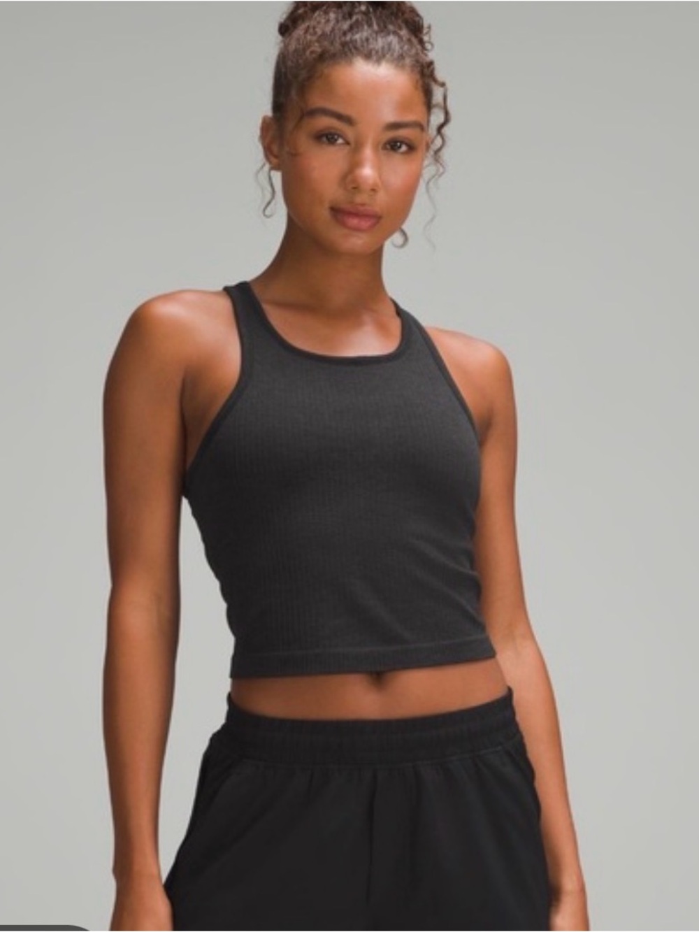 Black cropped Lulu tank